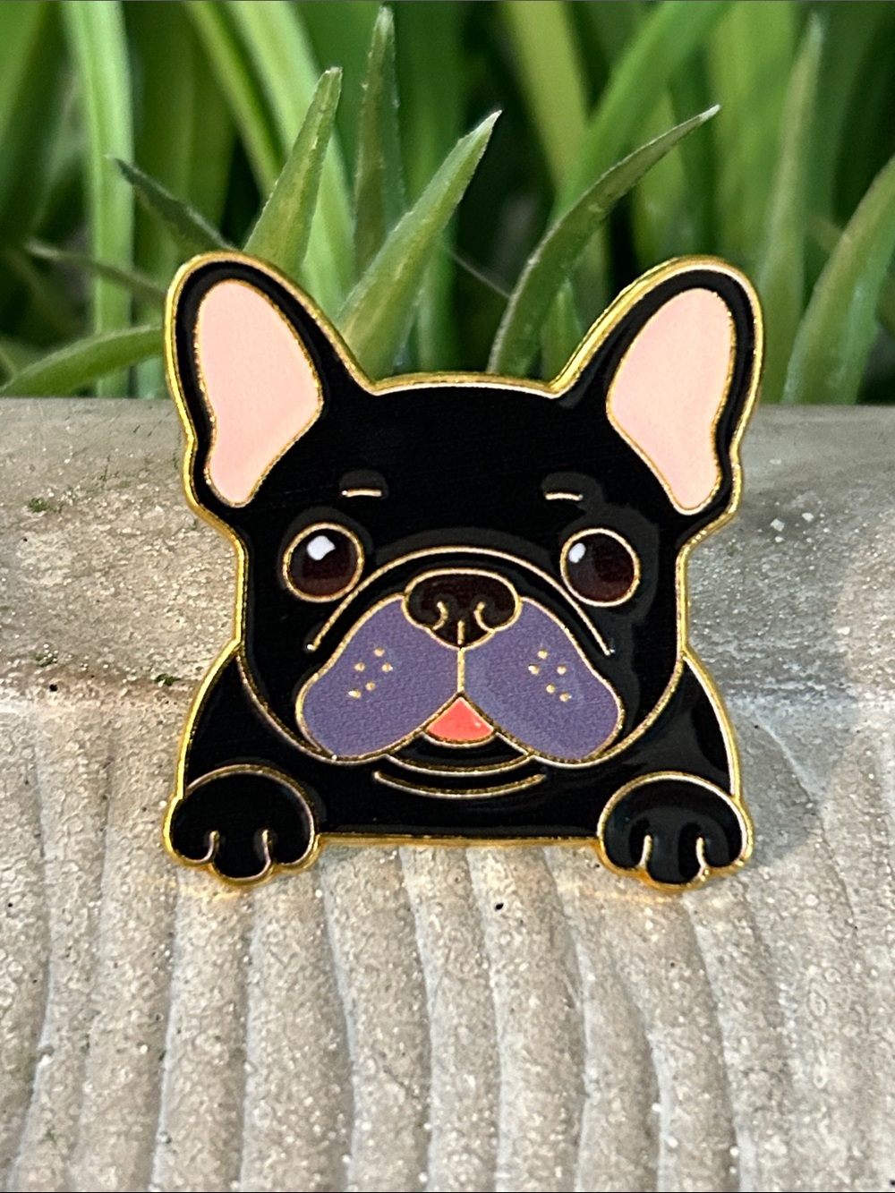 Black French Bulldog Enamel Pin - Cute Dog Accessory